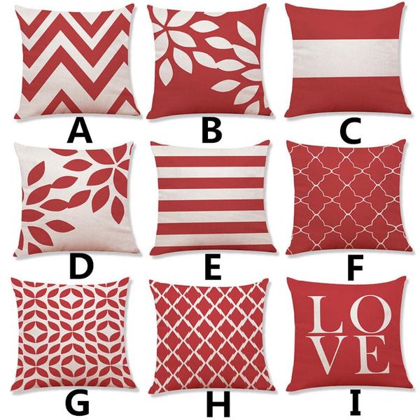 pillow case home decor cushion cover red geometric throw pillowcase covers