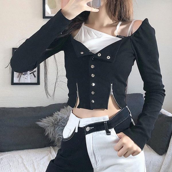 fashion gothic women t-shirt halter long sleeve punk style black white slim bodycon casual patchwork skinny crop women's
fashion gothic women t-shirt halter long sleeve punk style black white slim bodycon casual patchwork skinny crop women's