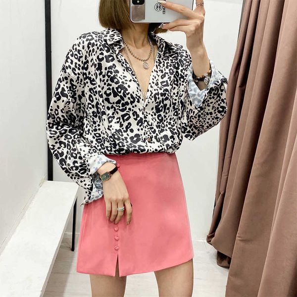za leopard print women shirt fashion loose lapel single breasted office women casual chic street youth 210601, White
za leopard print women shirt fashion loose lapel single breasted office women casual chic street youth 210601, White