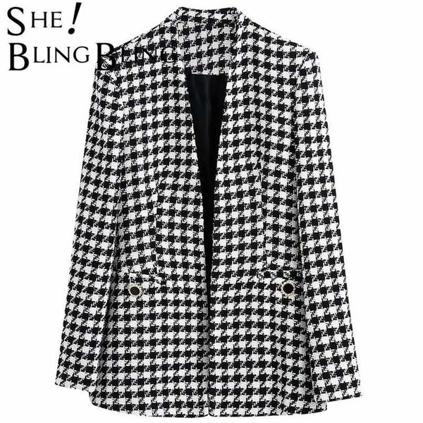 sheblingbling za woman casual traf coats autumn v buttons open stitch houndstooth jacket female slim tweed woolen blazers 211019, White;black
sheblingbling za woman casual traf coats autumn v buttons open stitch houndstooth jacket female slim tweed woolen blazers 211019, White;black