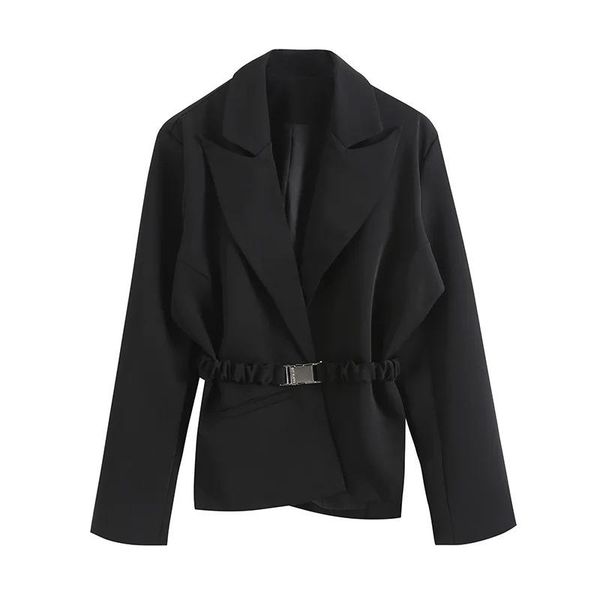 women's suits & blazers 2021 spring korean fashion ol commuter single breasted waist button lapel temperament suit coat, White;black
women's suits & blazers 2021 spring korean fashion ol commuter single breasted waist button lapel temperament suit coat, White;black