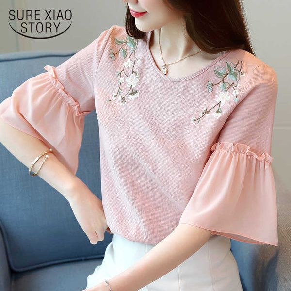 womens blusas mujer de moda harajuku women blouses embroidery half floral o-neck flare sleeve chiffon blouse 1947 50 210527, White
womens blusas mujer de moda harajuku women blouses embroidery half floral o-neck flare sleeve chiffon blouse 1947 50 210527, White