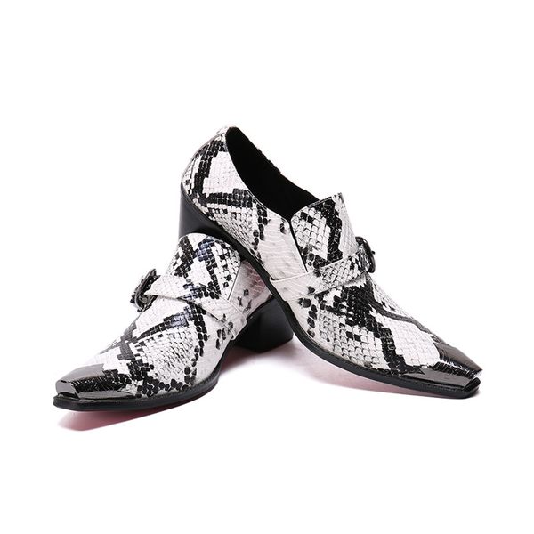 dress loafers mens shoes buckle strap wedding suit genuine leather snake skin pointed toe loafer high heels formal shoes men, Black
dress loafers mens shoes buckle strap wedding suit genuine leather snake skin pointed toe loafer high heels formal shoes men, Black