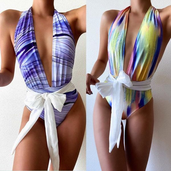 women's swimwear one-piece halter bikini swimsuit purple orange printing dyeing female summer, White;black
women's swimwear one-piece halter bikini swimsuit purple orange printing dyeing female summer, White;black