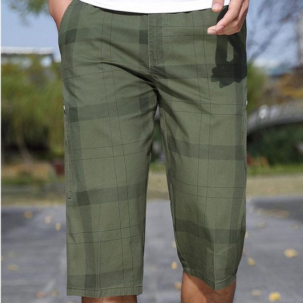 men's shorts knee length cargo summer casual plaid multi pockets breeches cropped short trousers military green pants, White;black
men's shorts knee length cargo summer casual plaid multi pockets breeches cropped short trousers military green pants, White;black