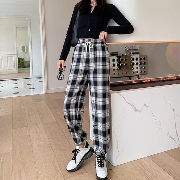 women's pants & capris 2021 spring autumn casual lattice women high waist oversized trousers for ladies loose chic wide leg, Black;white
women's pants & capris 2021 spring autumn casual lattice women high waist oversized trousers for ladies loose chic wide leg, Black;white