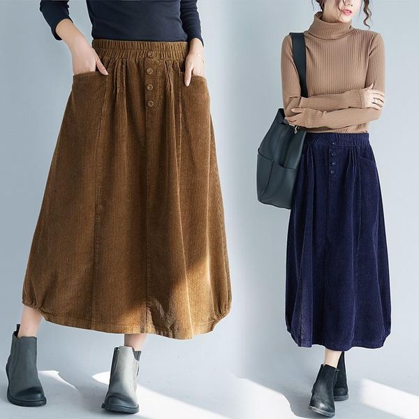 skirts #1708 solid color corduroy skirt woman pleated mid-calf plus size autumn winter korean style a-line long casual for women, Black
skirts #1708 solid color corduroy skirt woman pleated mid-calf plus size autumn winter korean style a-line long casual for women, Black