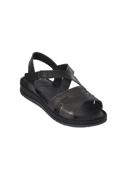sandals women's black genuine leather