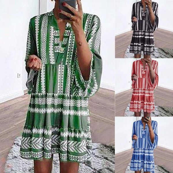 casual dresses ethnic print woman dress v-neck beach leisure time on vacation long sleeves bohemian sukienka damska women summer 75, Black;gray
casual dresses ethnic print woman dress v-neck beach leisure time on vacation long sleeves bohemian sukienka damska women summer 75, Black;gray