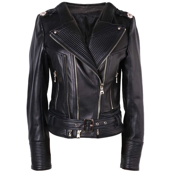 yoloagain thick soft double zipper women ladies black genuine leather jacket coat 211011
yoloagain thick soft double zipper women ladies black genuine leather jacket coat 211011