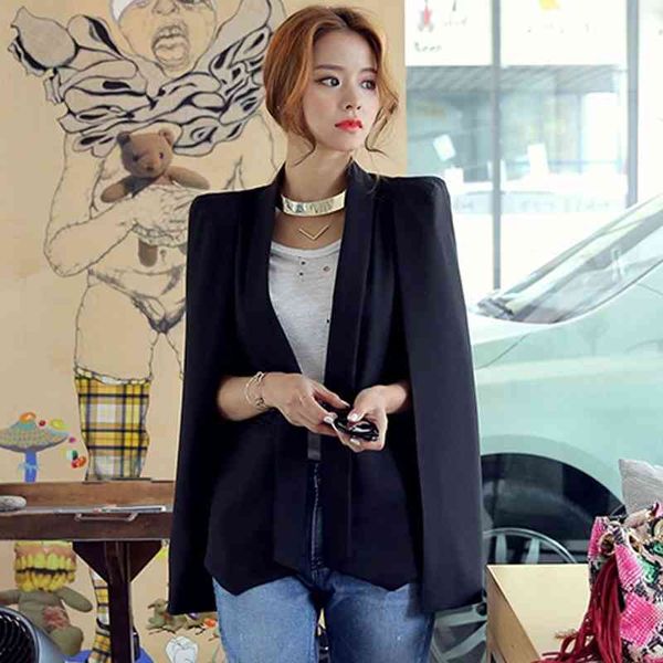 shawl collar split sleeve cloak blazer cape new women's spring solid color ol suit jacket coat black white 210330, White;black
shawl collar split sleeve cloak blazer cape new women's spring solid color ol suit jacket coat black white 210330, White;black