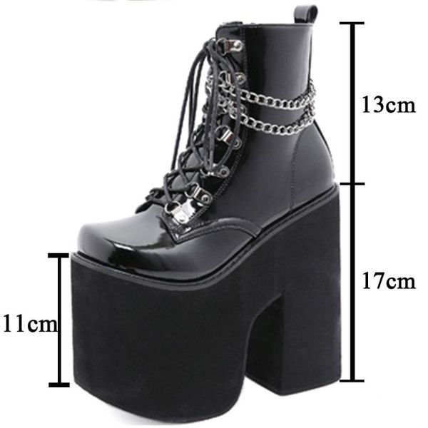 big size 43 magical super thick platform extreme chunky high heels cool ankle booties shoes women boots female, Black
big size 43 magical super thick platform extreme chunky high heels cool ankle booties shoes women boots female, Black
