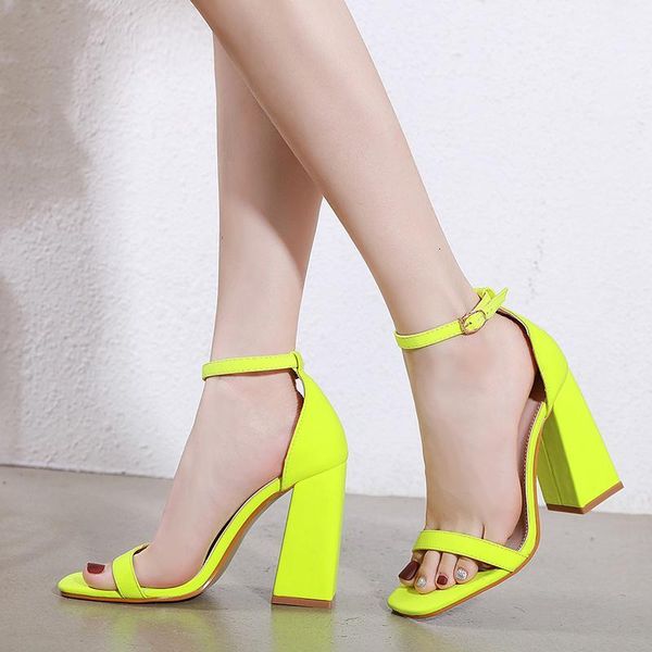 sandals thick-heeled super high-heeled women's with buckle yellow square toes open-toed shoes fluorescent color 0f15, Black
sandals thick-heeled super high-heeled women's with buckle yellow square toes open-toed shoes fluorescent color 0f15, Black