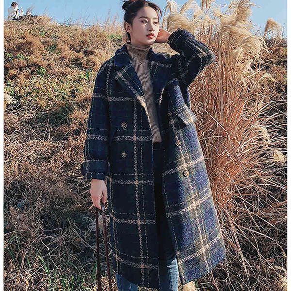 spring autumn turn-down collar long sleeve women woolen coats korea plus size red double breasted overcoats jacket 210510, Black
spring autumn turn-down collar long sleeve women woolen coats korea plus size red double breasted overcoats jacket 210510, Black