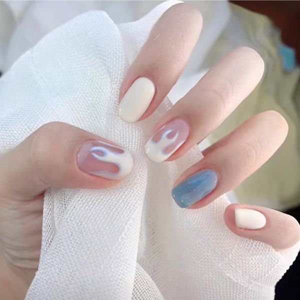 false nails 24pcs white blue flame long lasting removable glue type fashion manicure fully covered nail decoration nn, Red;gold
false nails 24pcs white blue flame long lasting removable glue type fashion manicure fully covered nail decoration nn, Red;gold