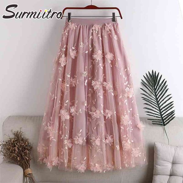 spring summer long pleated tulle skirt women korean mesh floral embroidery high waist aesthetic midi female 210421, Black
spring summer long pleated tulle skirt women korean mesh floral embroidery high waist aesthetic midi female 210421, Black