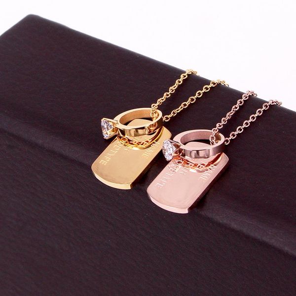 pendant necklaces fashion stainless steel crystal zircon letter square necklace geometry rose gold color women female party gift, Silver
pendant necklaces fashion stainless steel crystal zircon letter square necklace geometry rose gold color women female party gift, Silver