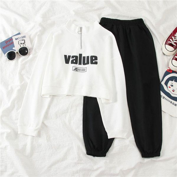 one piece / suit 2021 autumn women's south korean sweater, female student's loose and long pants two fashion, White
one piece / suit 2021 autumn women's south korean sweater, female student's loose and long pants two fashion, White
