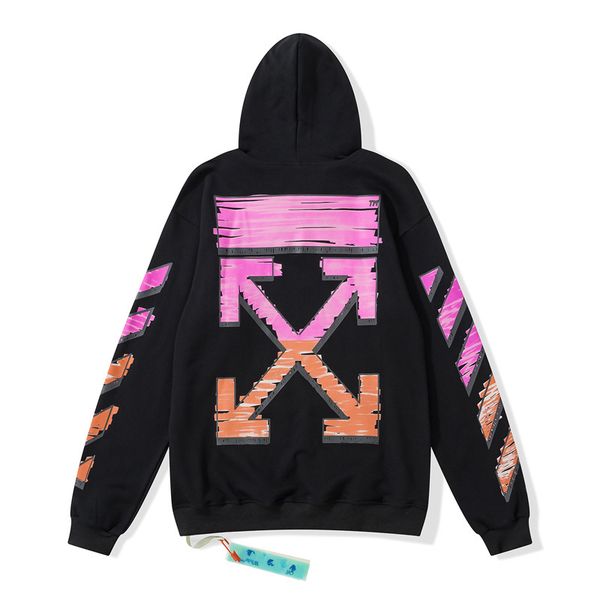 off owh 2021 autumn winter new pink orange gradient a-rrow pattern hoodless men's and women's same terry sweater, Black
off owh 2021 autumn winter new pink orange gradient a-rrow pattern hoodless men's and women's same terry sweater, Black