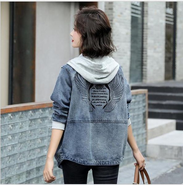women's jackets hooded denim coat 2021 spring and autumn fashion korean loose casual embroidered flying pattern jacket., Black;brown
women's jackets hooded denim coat 2021 spring and autumn fashion korean loose casual embroidered flying pattern jacket., Black;brown
