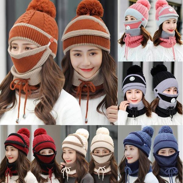 hats, scarves & gloves sets 2021 women 3pcs/set pompom knitted hat face cover neck scarf plush liner winter and set outdoor riding buttons c, Blue;gray
hats, scarves & gloves sets 2021 women 3pcs/set pompom knitted hat face cover neck scarf plush liner winter and set outdoor riding buttons c, Blue;gray