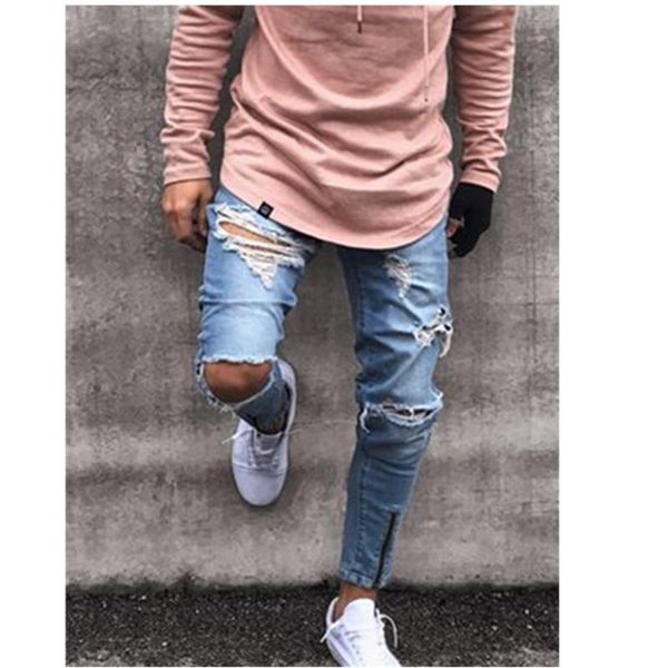 men's jeans mens solid color nice zipper design skinny pencil pants casual ripped streetwear s-3xl, Blue
men's jeans mens solid color nice zipper design skinny pencil pants casual ripped streetwear s-3xl, Blue