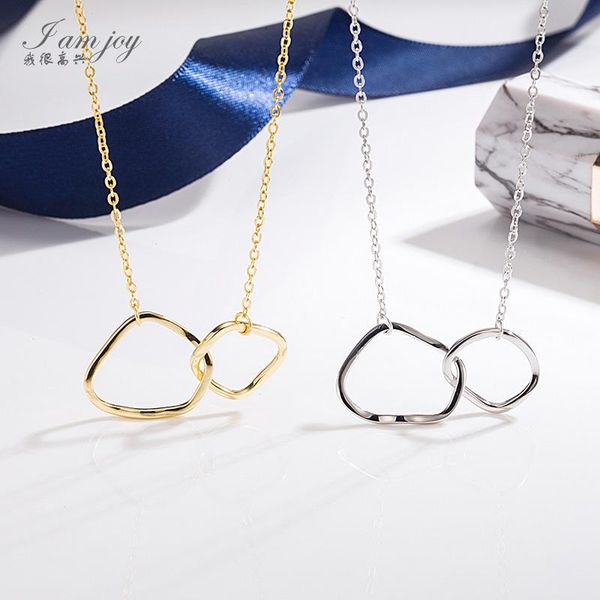 pendant necklaces women stainless steel necklace men simple interlocking statement couples choker gifts, Silver
pendant necklaces women stainless steel necklace men simple interlocking statement couples choker gifts, Silver