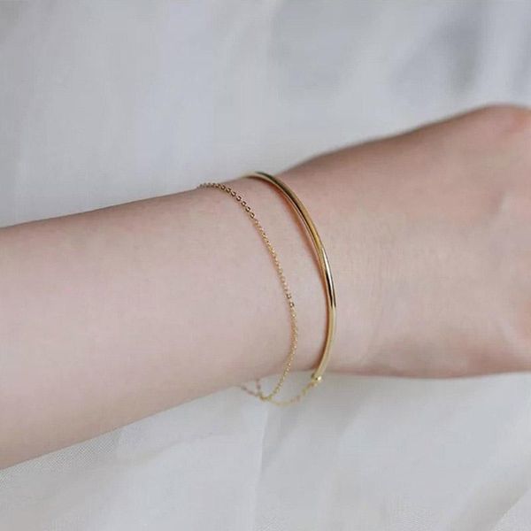 link, chain 2021 simple gold silver color minimalist slim curved semi-circular multi-layer bracelets for women, Black
link, chain 2021 simple gold silver color minimalist slim curved semi-circular multi-layer bracelets for women, Black