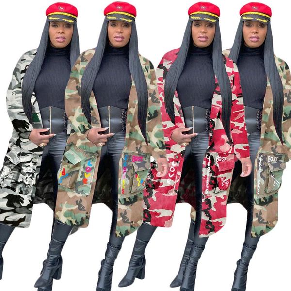 women's jackets women camouflage coats and print letters turn down collar x-long coat streetwear long sleeve pockets slim jacket, Black;brown
women's jackets women camouflage coats and print letters turn down collar x-long coat streetwear long sleeve pockets slim jacket, Black;brown