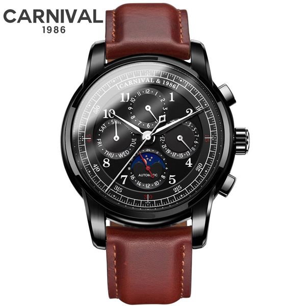 multifunctional automatic watches men leather tape mechanical carnaval men's erkek kol saati, Slivery;brown
multifunctional automatic watches men leather tape mechanical carnaval men's erkek kol saati, Slivery;brown