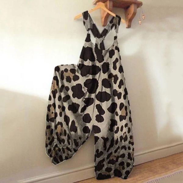 bodysuit women leopard print romper long playsuit strap button loose overalls female jumpsuits 2021 design monos mujer women's leggings, Black
bodysuit women leopard print romper long playsuit strap button loose overalls female jumpsuits 2021 design monos mujer women's leggings, Black