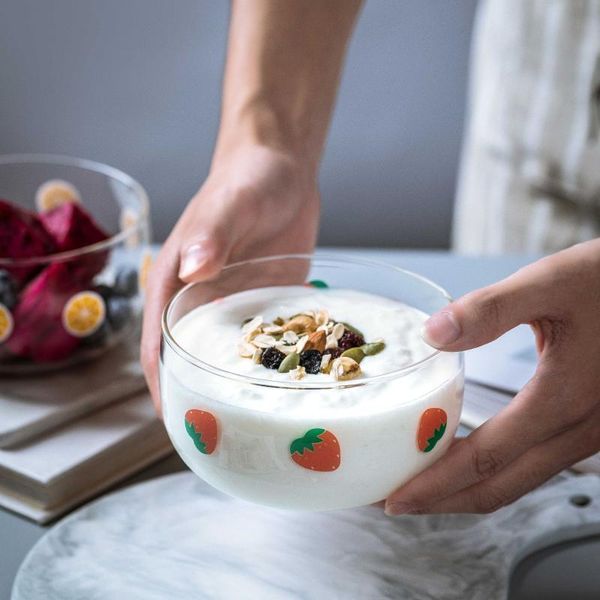 strawberry glass special bowl for household heat-resistant microwave oven cute girl heart rice fruit salad dessert bowls
strawberry glass special bowl for household heat-resistant microwave oven cute girl heart rice fruit salad dessert bowls