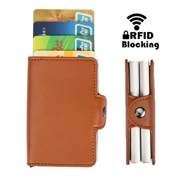 card holders 2021 designer business holder rfid protection double stainless steel box pu leather fashion bag case wallet, Brown;gray
card holders 2021 designer business holder rfid protection double stainless steel box pu leather fashion bag case wallet, Brown;gray