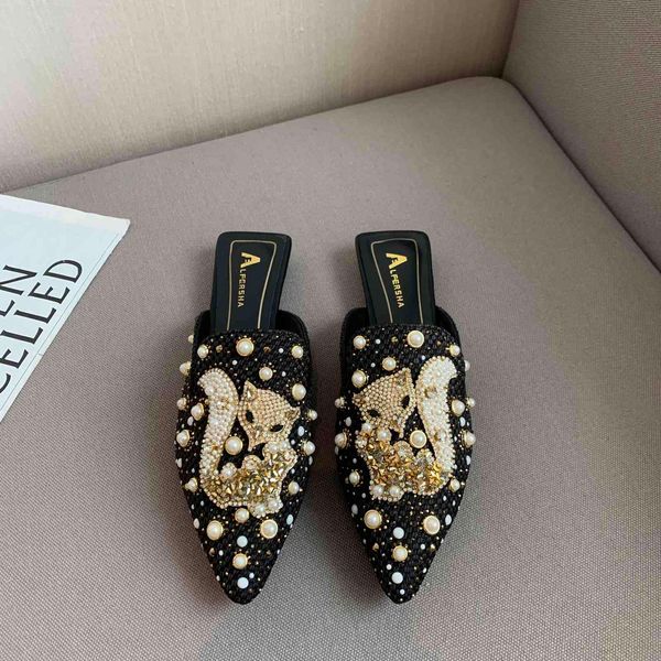 slippers women mules luxury shoes summer square toe slide slip-on designer loafers fashion flats ladies 53m3, Black
slippers women mules luxury shoes summer square toe slide slip-on designer loafers fashion flats ladies 53m3, Black