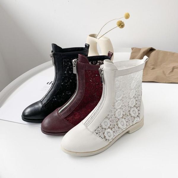 boots women spring autumn lace woman round toe ankle zipper short comfortable genuine leather shoes lz9x, Black
boots women spring autumn lace woman round toe ankle zipper short comfortable genuine leather shoes lz9x, Black