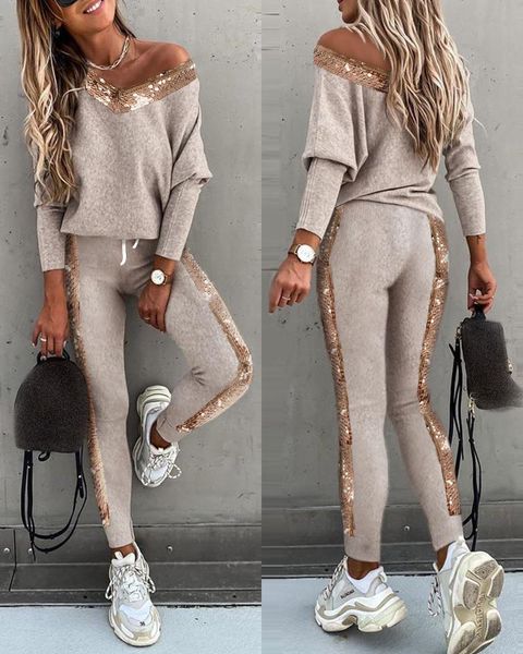 women's hoodies & sweatshirts fashion casual two-piece suit for autumn women sequined long-sleeved and drawstring trousers, Black
women's hoodies & sweatshirts fashion casual two-piece suit for autumn women sequined long-sleeved and drawstring trousers, Black