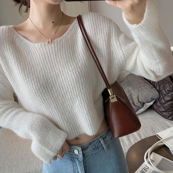spring and autumn sweater women's hollow loose thin round neck pullover high waist sweaters, White;black
spring and autumn sweater women's hollow loose thin round neck pullover high waist sweaters, White;black