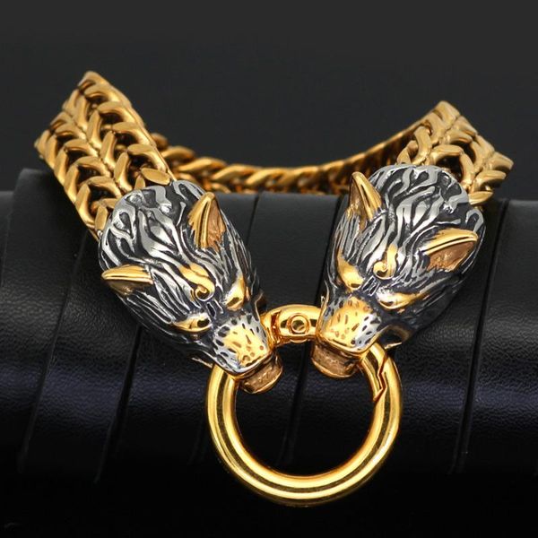 link, chain trendy cuban vintage men charms bracelet retro stainless steel viking wolf men's jewelry christmas gift pulseira feminina, Black
link, chain trendy cuban vintage men charms bracelet retro stainless steel viking wolf men's jewelry christmas gift pulseira feminina, Black