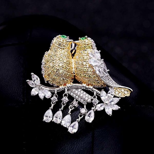 red trees brand fashion romantic double birds wedding brooches for women / bridal gift in box package, Gray
red trees brand fashion romantic double birds wedding brooches for women / bridal gift in box package, Gray
