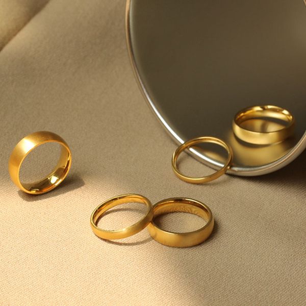 simple design brushed 18k gold plated stainless steel brand ring jewelry for men and women lovers, Silver
simple design brushed 18k gold plated stainless steel brand ring jewelry for men and women lovers, Silver