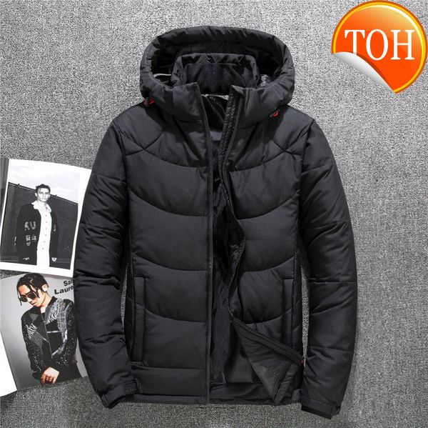 thicken winter down jacket men hooded casual white duck coat snow parka windbreaker s overcoat plus size 4xl, Black 
thicken winter down jacket men hooded casual white duck coat snow parka windbreaker s overcoat plus size 4xl, Black