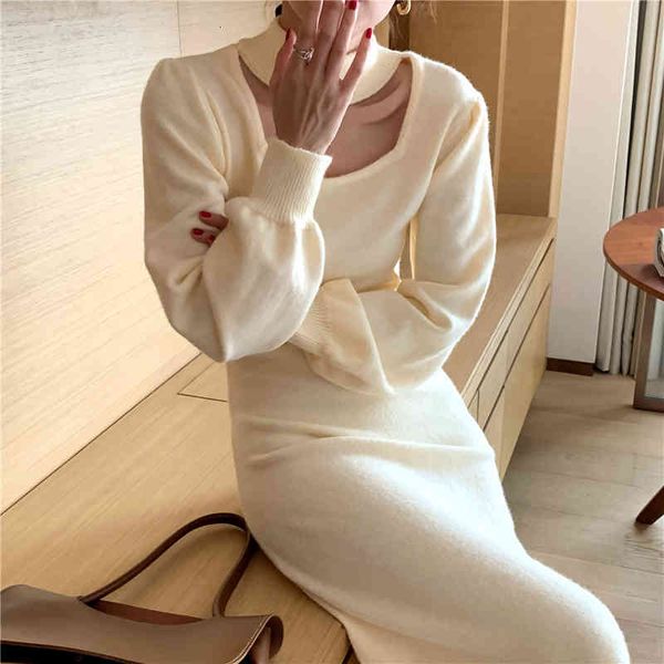 dresses spring knit halter elegant streetwear french office lady women all match long es vestidos, Black;gray
dresses spring knit halter elegant streetwear french office lady women all match long es vestidos, Black;gray