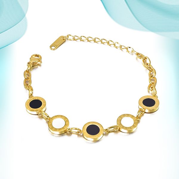 roman numerals bracelet five round pie black and white shell charm exquisitely designed for women girls personalized brilliant bracelets, Golden;silver
roman numerals bracelet five round pie black and white shell charm exquisitely designed for women girls personalized brilliant bracelets, Golden;silver