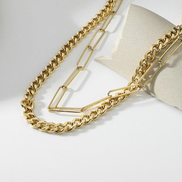 chains 2021 fashion gold plated stainless steel heart pendant necklace for women double-layer stackable bead chain cuban jewelry, Silver
chains 2021 fashion gold plated stainless steel heart pendant necklace for women double-layer stackable bead chain cuban jewelry, Silver