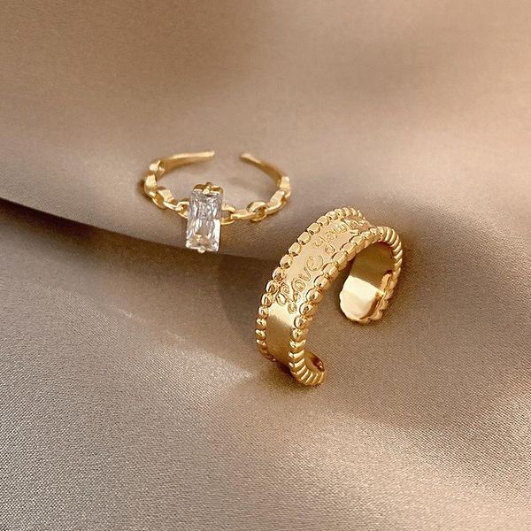 wedding rings jane ring female fashion european and american style open retro 2 piece set geometric chain couple accessories, Slivery;golden
wedding rings jane ring female fashion european and american style open retro 2 piece set geometric chain couple accessories, Slivery;golden
