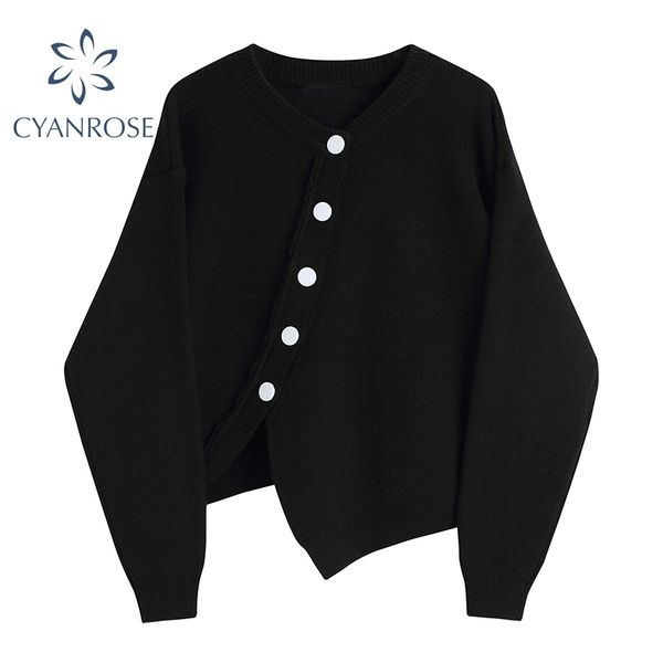irregular single breasted black sweater women spring hem cropped cardigan knitted korean loose streetwear ol knitwear 210417, White;black
irregular single breasted black sweater women spring hem cropped cardigan knitted korean loose streetwear ol knitwear 210417, White;black