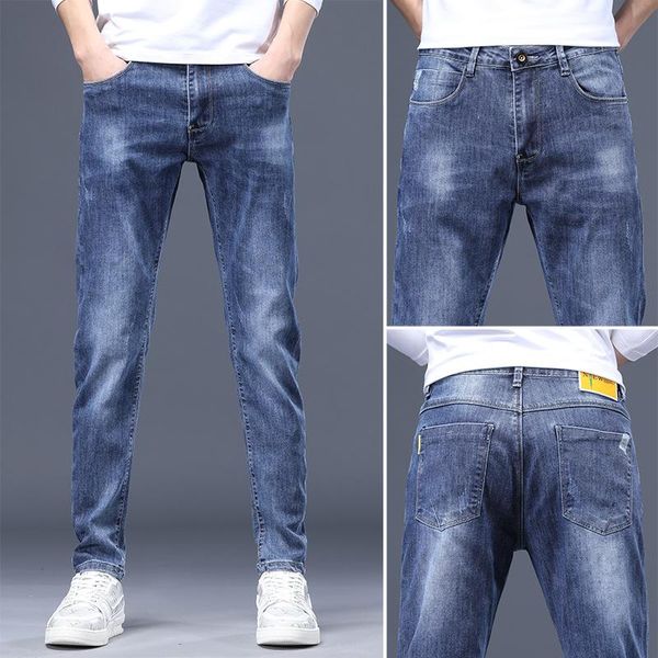 men's jeans spring and summer men's loose small straight casual embroidery trend stretch brand, Blue
men's jeans spring and summer men's loose small straight casual embroidery trend stretch brand, Blue