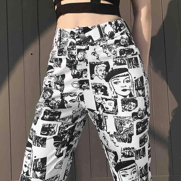 women pants anime face harajuku aesthetic hipster high waist vintage 90s autumn streetwear egirl fashion trousers outfits chic 210518, Black;white
women pants anime face harajuku aesthetic hipster high waist vintage 90s autumn streetwear egirl fashion trousers outfits chic 210518, Black;white