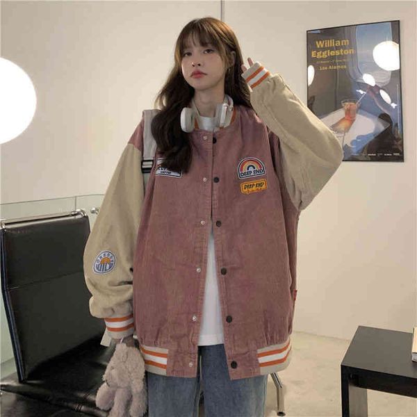 women's jackets corduroy jaqueta de beisebol feminina moda coreana hip hop carta bordado streetwear retro bombardeiro casacos femi, Black;brown
women's jackets corduroy jaqueta de beisebol feminina moda coreana hip hop carta bordado streetwear retro bombardeiro casacos femi, Black;brown