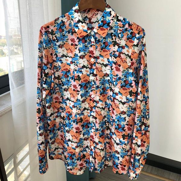 women's floral print long-sleeved shirt silk cotton french romantic turn down collar casual blouse 2021 early spring blouses & shirts, White
women's floral print long-sleeved shirt silk cotton french romantic turn down collar casual blouse 2021 early spring blouses & shirts, White